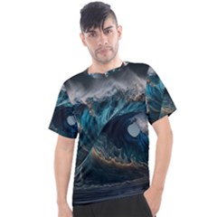 Tsunami Waves Ocean Sea Water Rough Seas Men s Sport Top by uniart180623