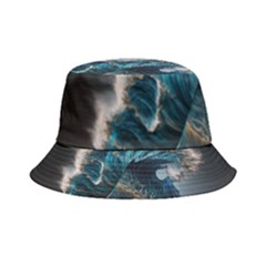 Tsunami Waves Ocean Sea Water Rough Seas Inside Out Bucket Hat by uniart180623