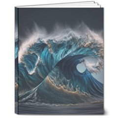 Tsunami Waves Ocean Sea Water Rough Seas 8  X 10  Softcover Notebook