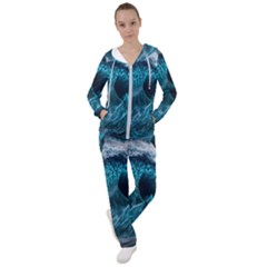 Tsunami Waves Ocean Sea Water Rough Seas Women s Tracksuit by uniart180623