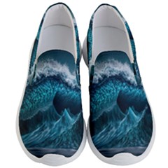 Tsunami Waves Ocean Sea Water Rough Seas Men s Lightweight Slip Ons by uniart180623