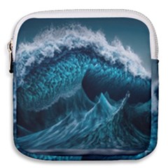 Tsunami Waves Ocean Sea Water Rough Seas Mini Square Pouch by uniart180623