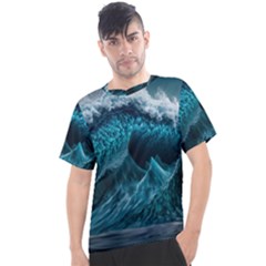 Tsunami Waves Ocean Sea Water Rough Seas Men s Sport Top by uniart180623