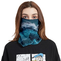 Tsunami Waves Ocean Sea Water Rough Seas Face Covering Bandana (two Sides) by uniart180623