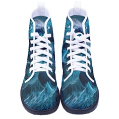 Tsunami Waves Ocean Sea Water Rough Seas Men s High-top Canvas Sneakers by uniart180623