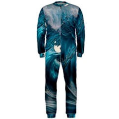 Tsunami Waves Ocean Sea Water Rough Seas Onepiece Jumpsuit (men) by uniart180623