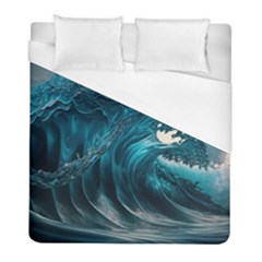 Tsunami Waves Ocean Sea Water Rough Seas Duvet Cover (full/ Double Size) by uniart180623