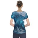 Tsunami Waves Ocean Sea Water Rough Seas Short Sleeve Front Detail Top View2