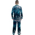 Tsunami Waves Ocean Sea Water Rough Seas Men s Long Sleeve Satin Pajamas Set View2