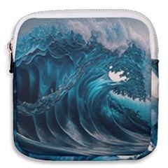 Tsunami Waves Ocean Sea Water Rough Seas Mini Square Pouch by uniart180623