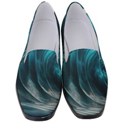 Tsunami Waves Ocean Sea Water Rough Seas Women s Classic Loafer Heels by uniart180623