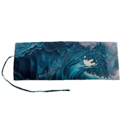 Tsunami Waves Ocean Sea Water Rough Seas Roll Up Canvas Pencil Holder (s) by uniart180623