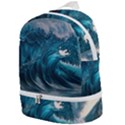 Tsunami Waves Ocean Sea Water Rough Seas Zip Bottom Backpack View1