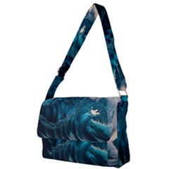 Tsunami Waves Ocean Sea Water Rough Seas Full Print Messenger Bag (l) by uniart180623