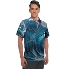 Tsunami Waves Ocean Sea Water Rough Seas Men s Polo Tee by uniart180623