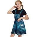 Tsunami Waves Ocean Sea Water Rough Seas Kids  Apron Dress View2