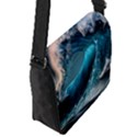 Tsunami Waves Ocean Sea Water Rough Seas Flap Closure Messenger Bag (S) View2