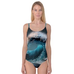 Tsunami Waves Ocean Sea Water Rough Seas Camisole Leotard  by uniart180623