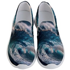 Tsunami Waves Ocean Sea Water Rough Seas Men s Lightweight Slip Ons by uniart180623