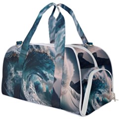 Tsunami Waves Ocean Sea Water Rough Seas Burner Gym Duffel Bag by uniart180623