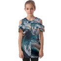 Tsunami Waves Ocean Sea Water Rough Seas Fold Over Open Sleeve Top View1