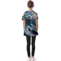 Tsunami Waves Ocean Sea Water Rough Seas Fold Over Open Sleeve Top View2