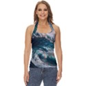 Tsunami Waves Ocean Sea Water Rough Seas Basic Halter Top View1