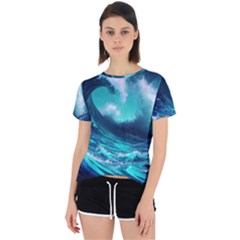 Tsunami Tidal Wave Ocean Waves Sea Nature Water Open Back Sport Tee by uniart180623