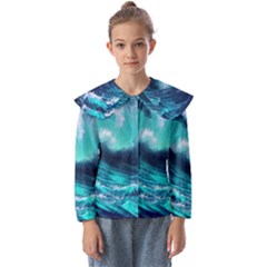 Tsunami Tidal Wave Ocean Waves Sea Nature Water Kids  Peter Pan Collar Blouse by uniart180623