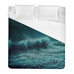 Waves Ocean Sea Tsunami Nautical Blue Sea Art Duvet Cover (full/ Double Size) by uniart180623