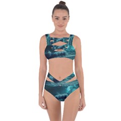 Waves Ocean Sea Tsunami Nautical Blue Sea Art Bandaged Up Bikini Set  by uniart180623