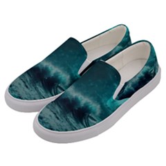 Waves Ocean Sea Tsunami Nautical Blue Sea Art Men s Canvas Slip Ons by uniart180623