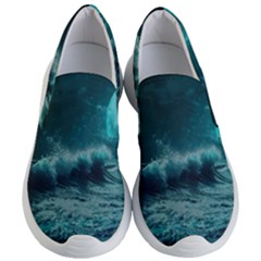 Waves Ocean Sea Tsunami Nautical Blue Sea Art Women s Lightweight Slip Ons by uniart180623