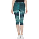 Waves Ocean Sea Tsunami Nautical Blue Sea Art Inside Out Lightweight Velour Capri Leggings  View1