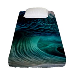 Tsunami Waves Ocean Sea Water Rough Seas Fitted Sheet (single Size) by uniart180623