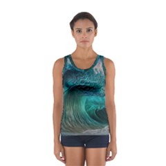 Tsunami Waves Ocean Sea Water Rough Seas Sport Tank Top  by uniart180623