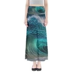 Tsunami Waves Ocean Sea Water Rough Seas Full Length Maxi Skirt by uniart180623