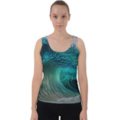 Tsunami Waves Ocean Sea Water Rough Seas Velvet Tank Top by uniart180623