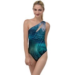 Tsunami Waves Ocean Sea Water Rough Seas To One Side Swimsuit by uniart180623