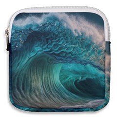 Tsunami Waves Ocean Sea Water Rough Seas Mini Square Pouch by uniart180623