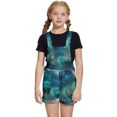 Tsunami Waves Ocean Sea Water Rough Seas Kids  Short Overalls