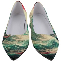 Storm Tsunami Waves Ocean Sea Nautical Nature Painting Women s Block Heels  by uniart180623