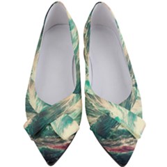 Storm Tsunami Waves Ocean Sea Nautical Nature Painting Women s Bow Heels by uniart180623