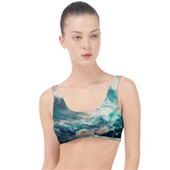 Storm Tsunami Waves Ocean Sea Nautical Nature Painting The Little Details Bikini Top by uniart180623