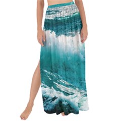 Waves Ocean Sea Tsunami Nautical Blue Sea Maxi Chiffon Tie-up Sarong by uniart180623