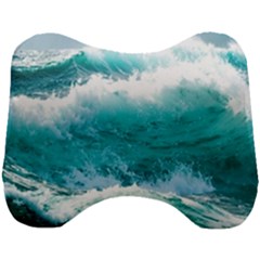 Waves Ocean Sea Tsunami Nautical Blue Sea Head Support Cushion by uniart180623