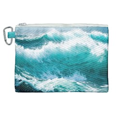 Waves Ocean Sea Tsunami Nautical Blue Sea Canvas Cosmetic Bag (xl) by uniart180623