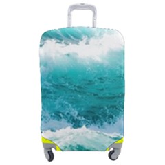 Waves Ocean Sea Tsunami Nautical Blue Sea Luggage Cover (medium) by uniart180623