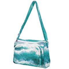 Waves Ocean Sea Tsunami Nautical Blue Sea Front Pocket Crossbody Bag