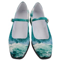 Waves Ocean Sea Tsunami Nautical Blue Sea Women s Mary Jane Shoes by uniart180623